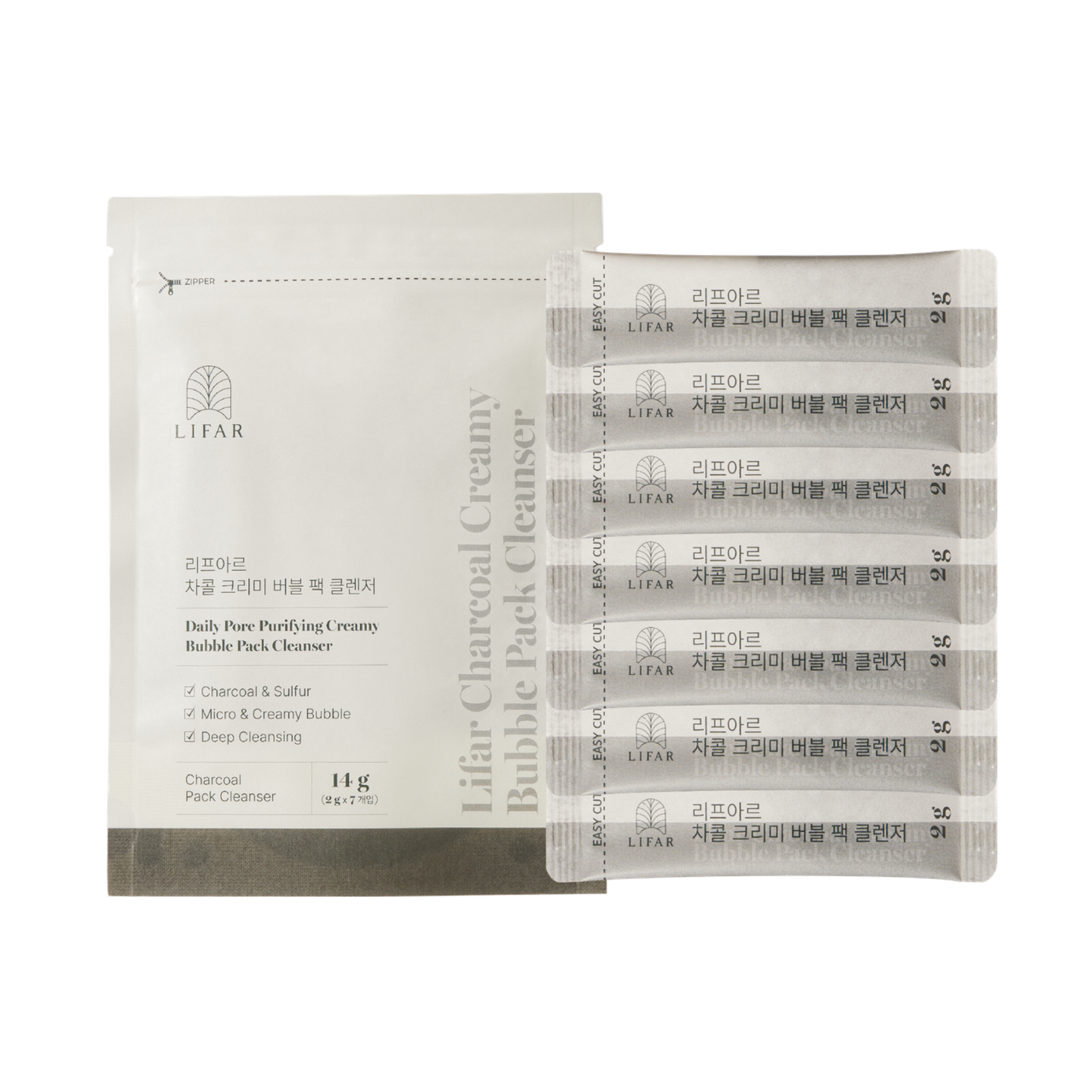 LIFAR Charcoal Creamy Bubble Pack Cleanser