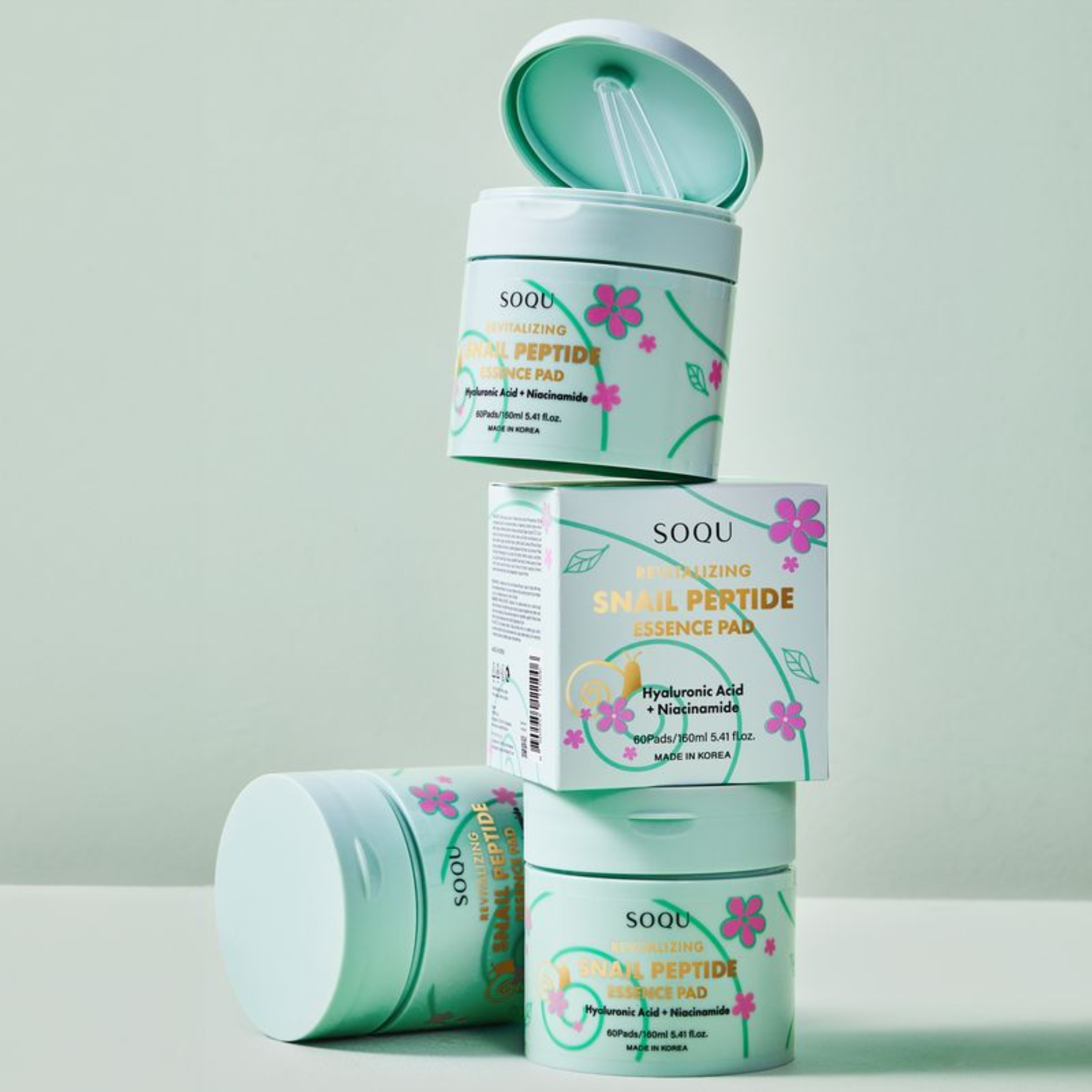 SOQU Revitalizing Snail Peptide Essence Pad
