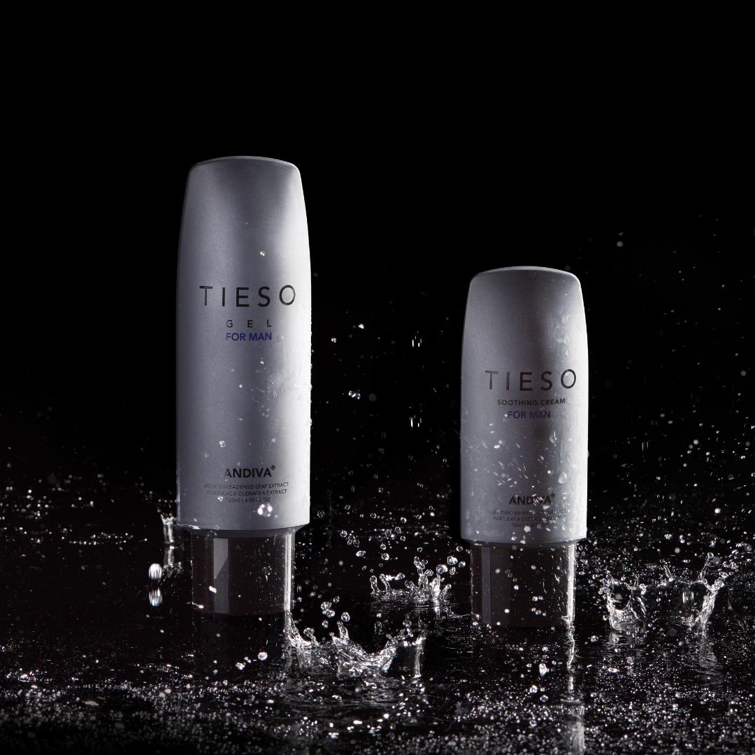 TIESO Cleansing Gel & Soothing Cream Set for Men